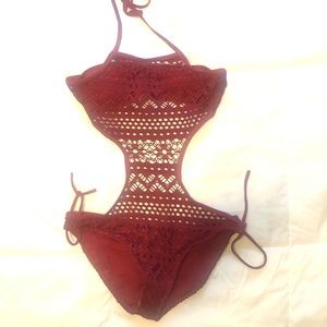Crocheted Hollow out one piece swimsuit